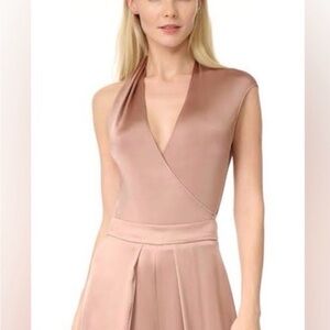 Cushnie Et Ochs Sleeveless bodysuit with wide leg high waisted silk pants size 4